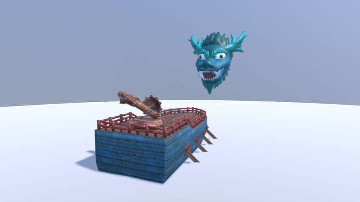 DragonHead and Boat 3D Model