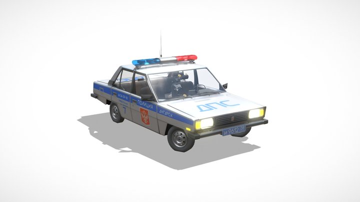 IAZ 2406 Russian traffic police (restyling 1996) 3D Model