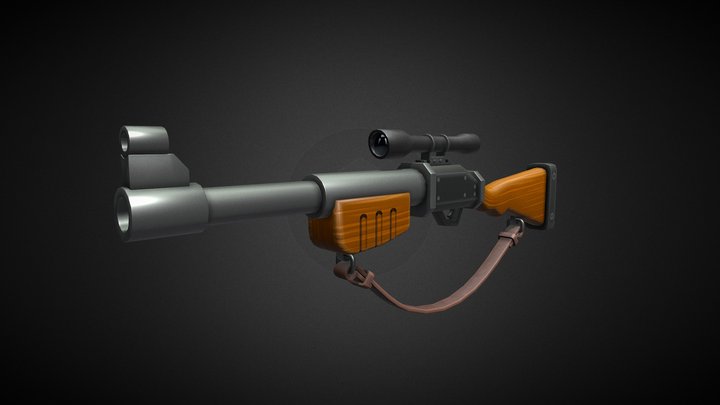 Stylized Riffle- Tutorial Included 3D Model