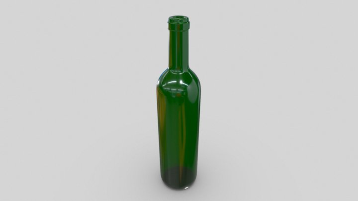 Bottle empty green glass 3D Model
