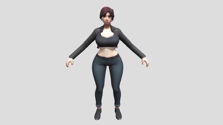 Female Sexy Outfit Stylized 3D Model