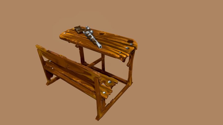 Bureau Stylisé 3D Model