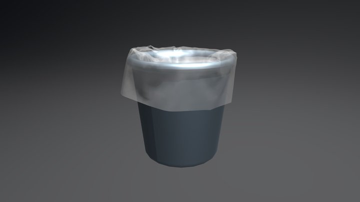 Trash Can and Bag 3D Model