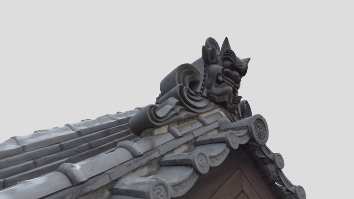 Onigawara on a shrine roof 3D Model