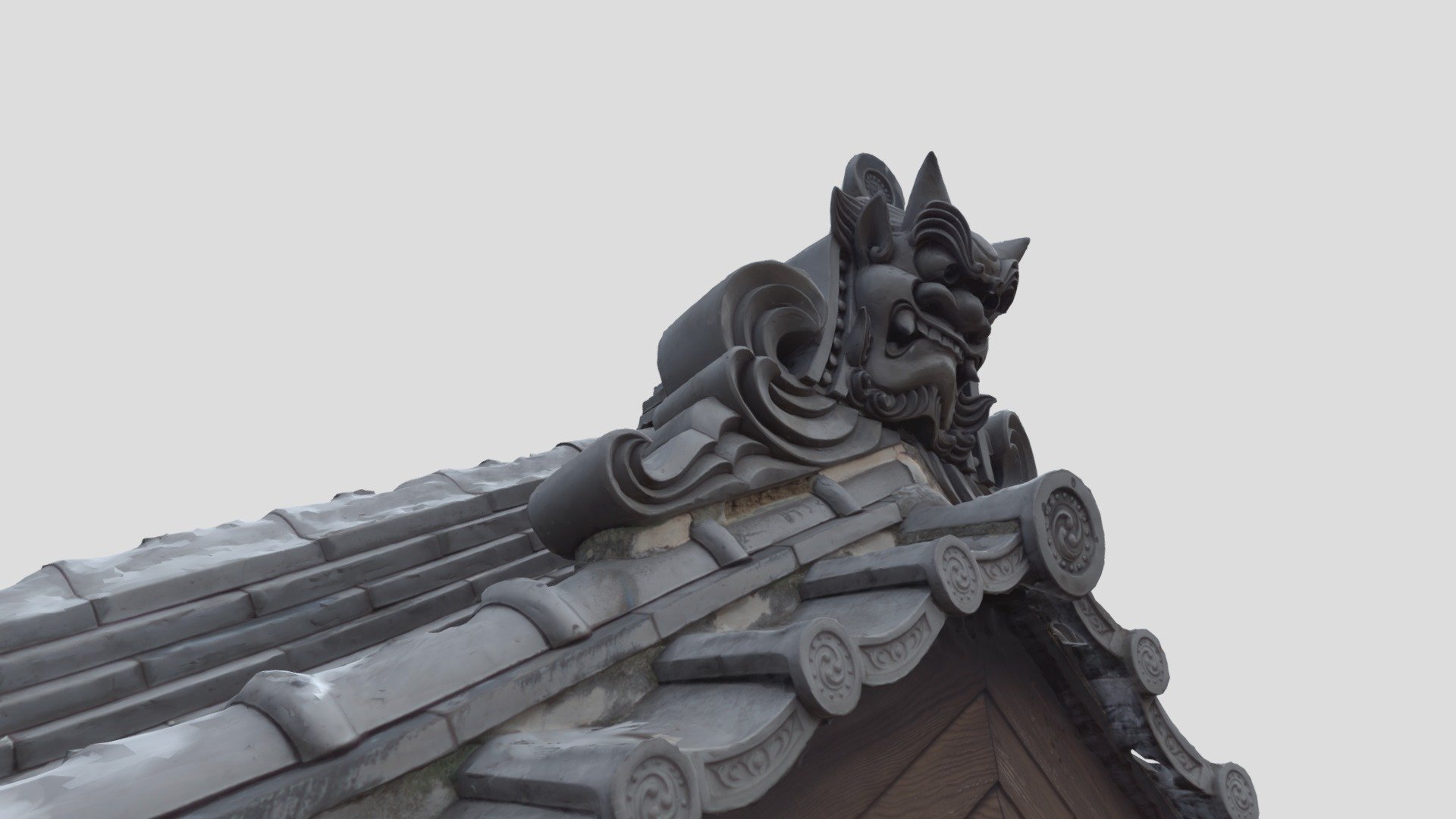 Onigawara on a shrine roof