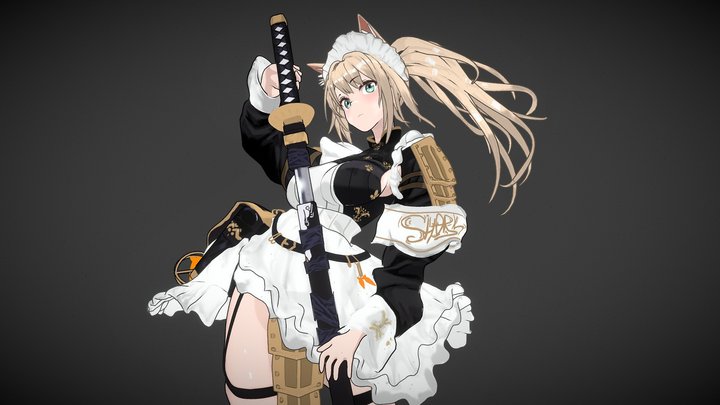 Anime girl | Samurai 3D Model