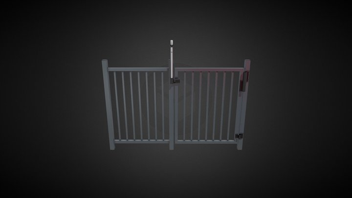 Gate with FortiMa latch and Tiger gate closer 3D Model