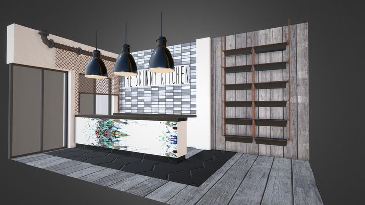 Skinny Kitchen 3D Model