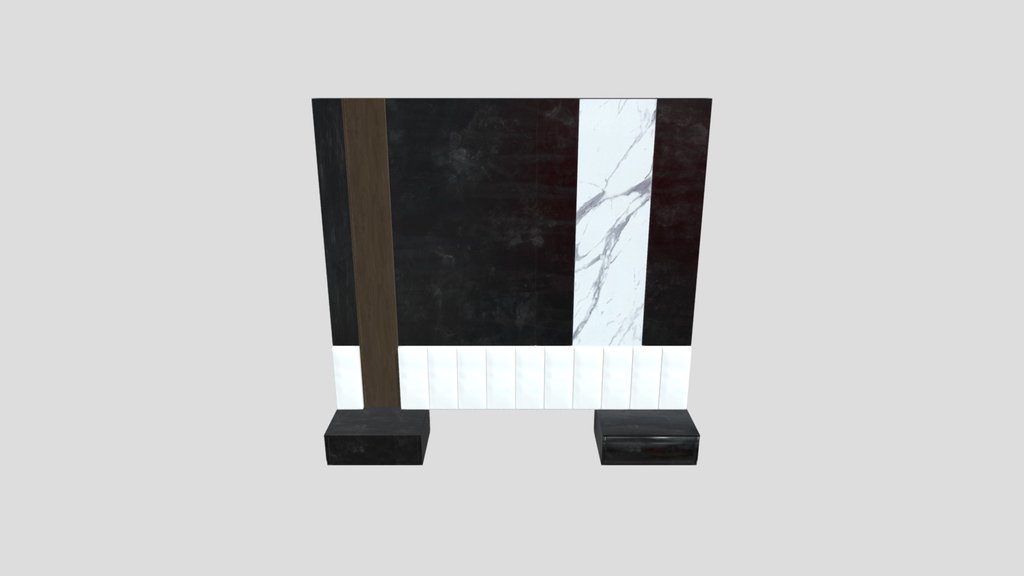 Contemporary Bedhead With Side Tables