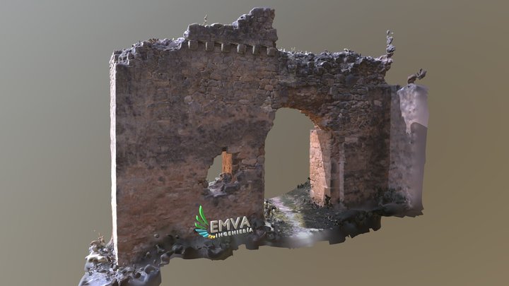 Detalle puerta dos Castillo Puebla de Almenara 3D Model