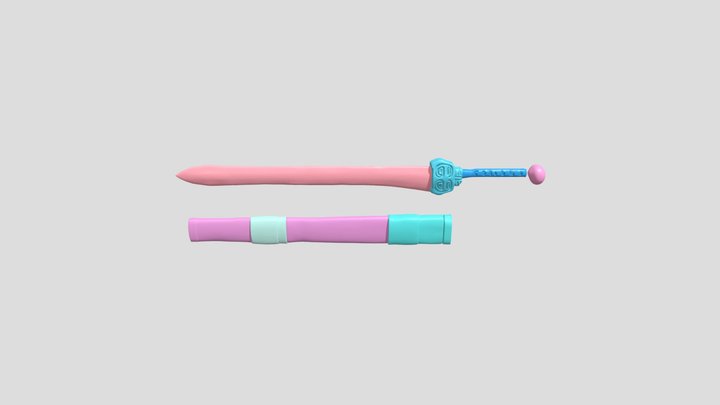 Antique sword with scabbard 3D Model