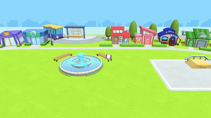 Talking Tom Town Map Free 3D Model