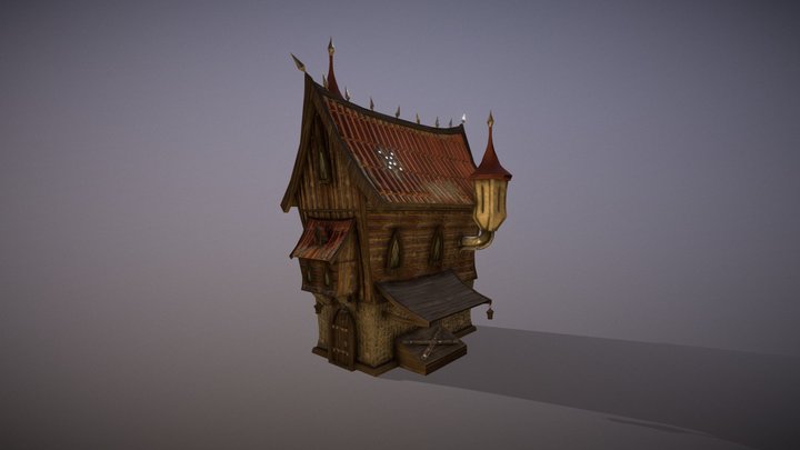 Stylized haunted house 3D Model