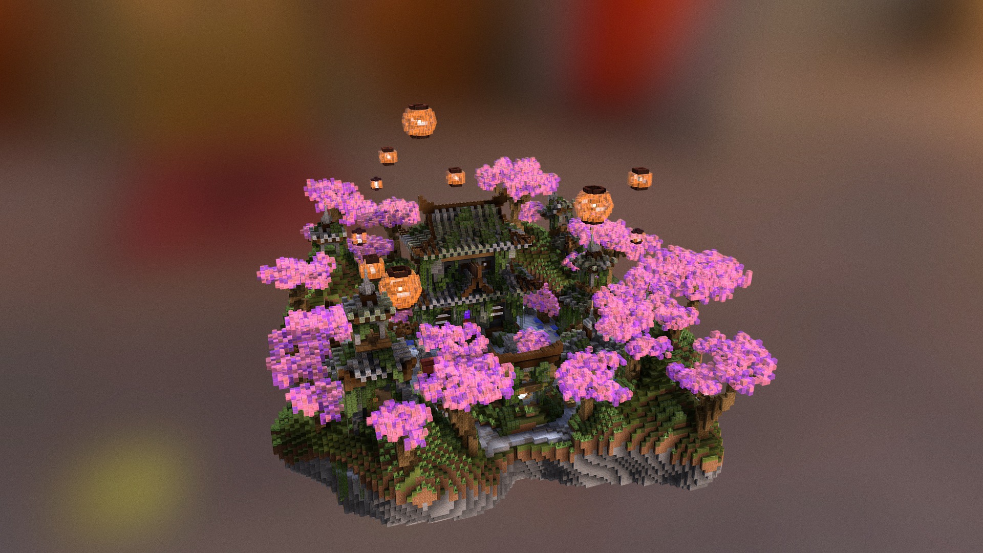 3D model Ruined Asia Lobby - This is a 3D model of the Ruined Asia Lobby. The 3D model is about a house made of flowers.