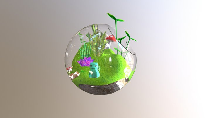 горшок с растением 3D Model