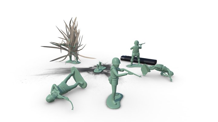 Toy soldiers scene 3D Model