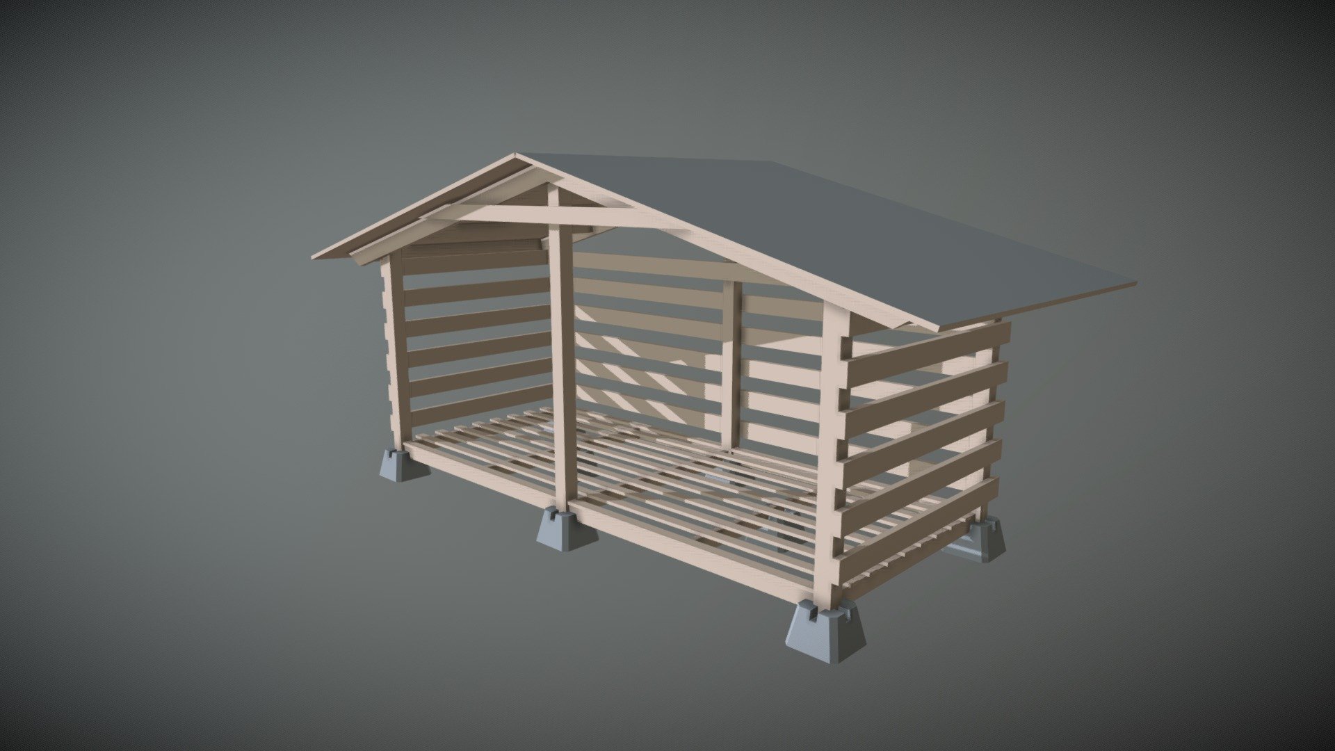 Wooden Firewood Shed