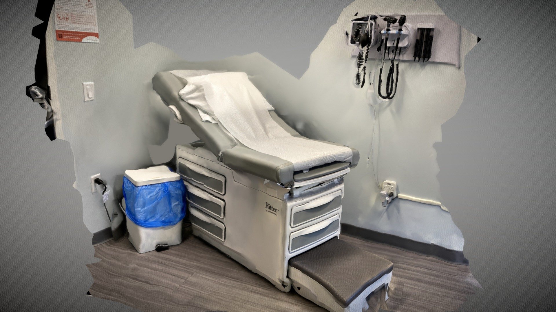 Hospital bed in a Doctor's Office / Medical Bed Download Free 3D