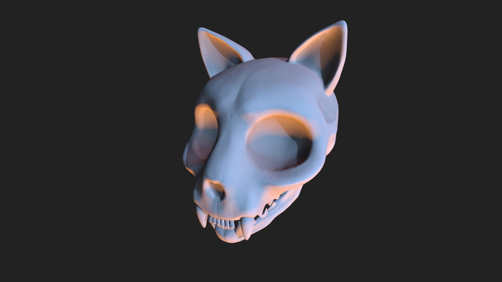 Commission: Cat Skull + Ears — Sketchfab embed 3D viewer