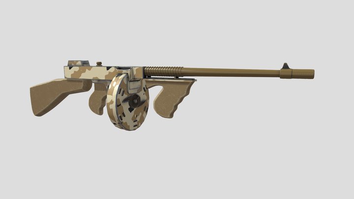 Tommy Gun (Desert) 3D Model