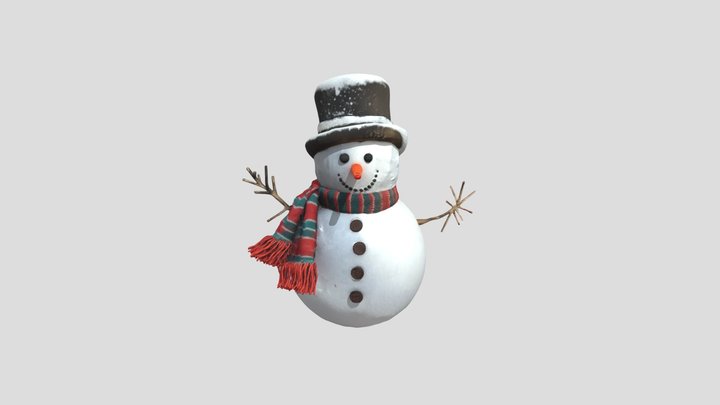 Frosty Snowman 3D Model