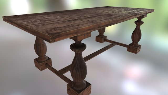 Old Table 3D Model