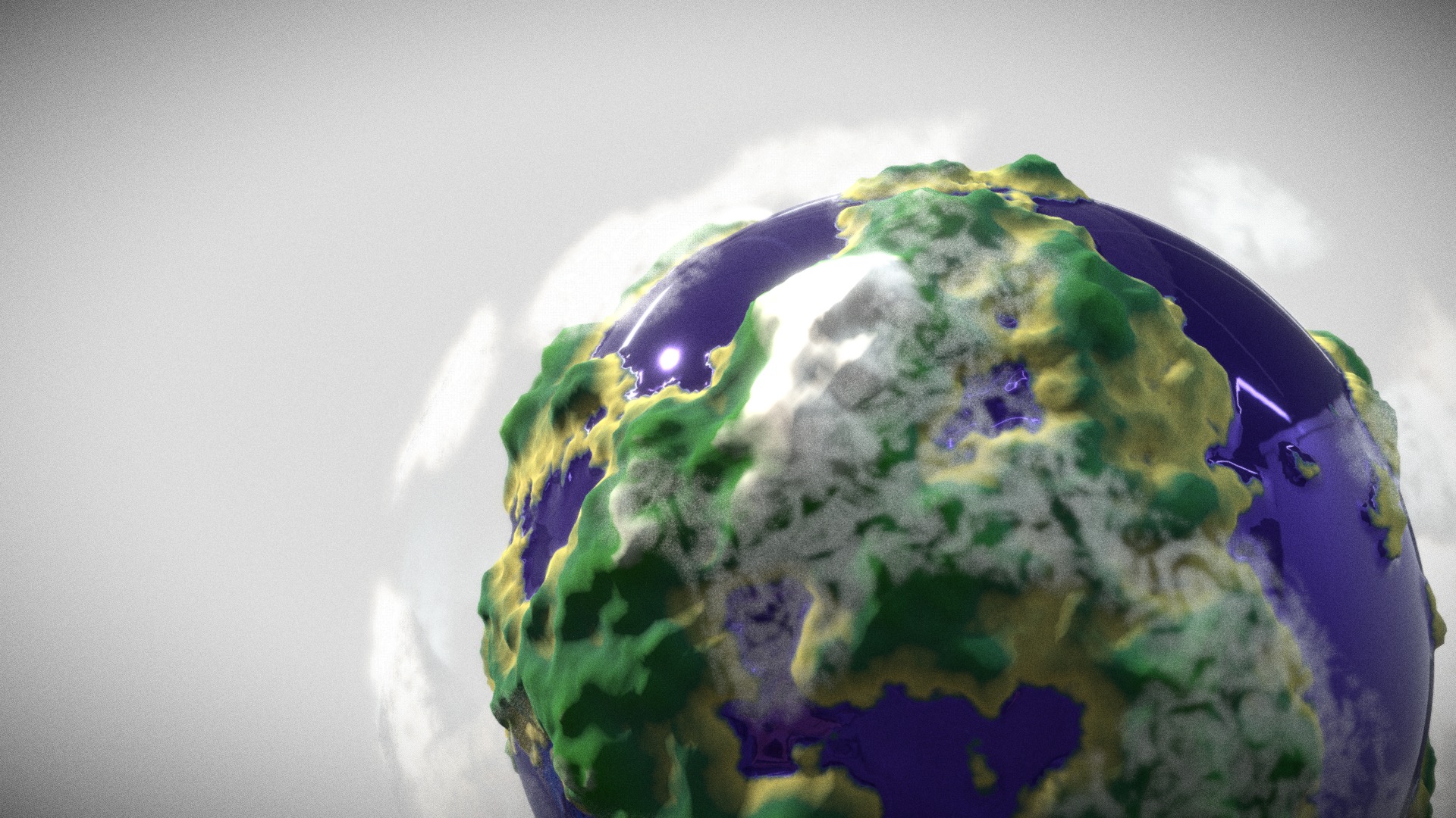 3D model Procedural planet - This is a 3D model of the Procedural planet. The 3D model is about a close up of a green and blue rock.