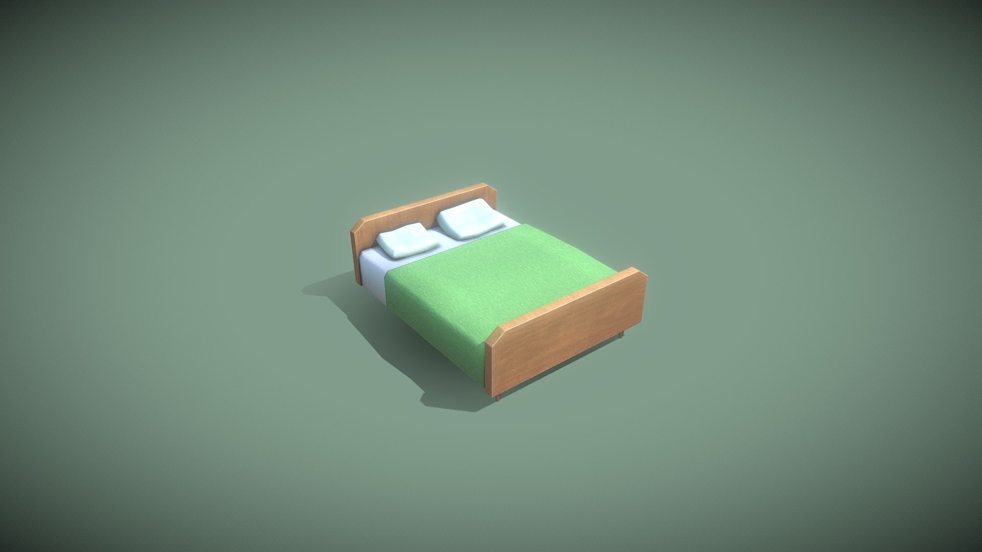 game ready Old bed (lowpoly)