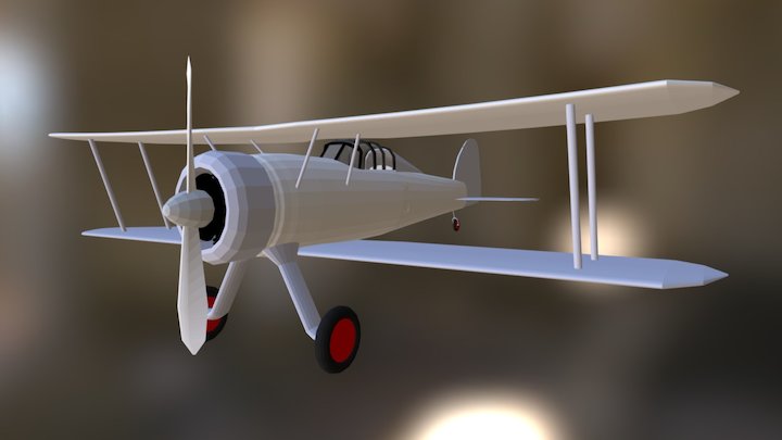 Biplane gloster gladiator 3D Model