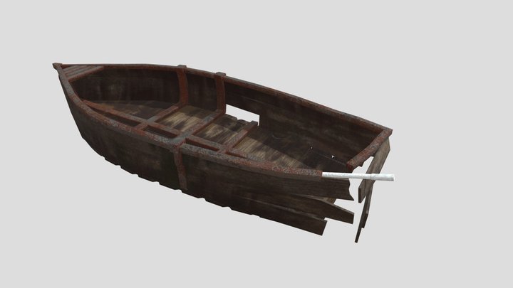 Old Wooden Boat 3D Model Model 3D Model