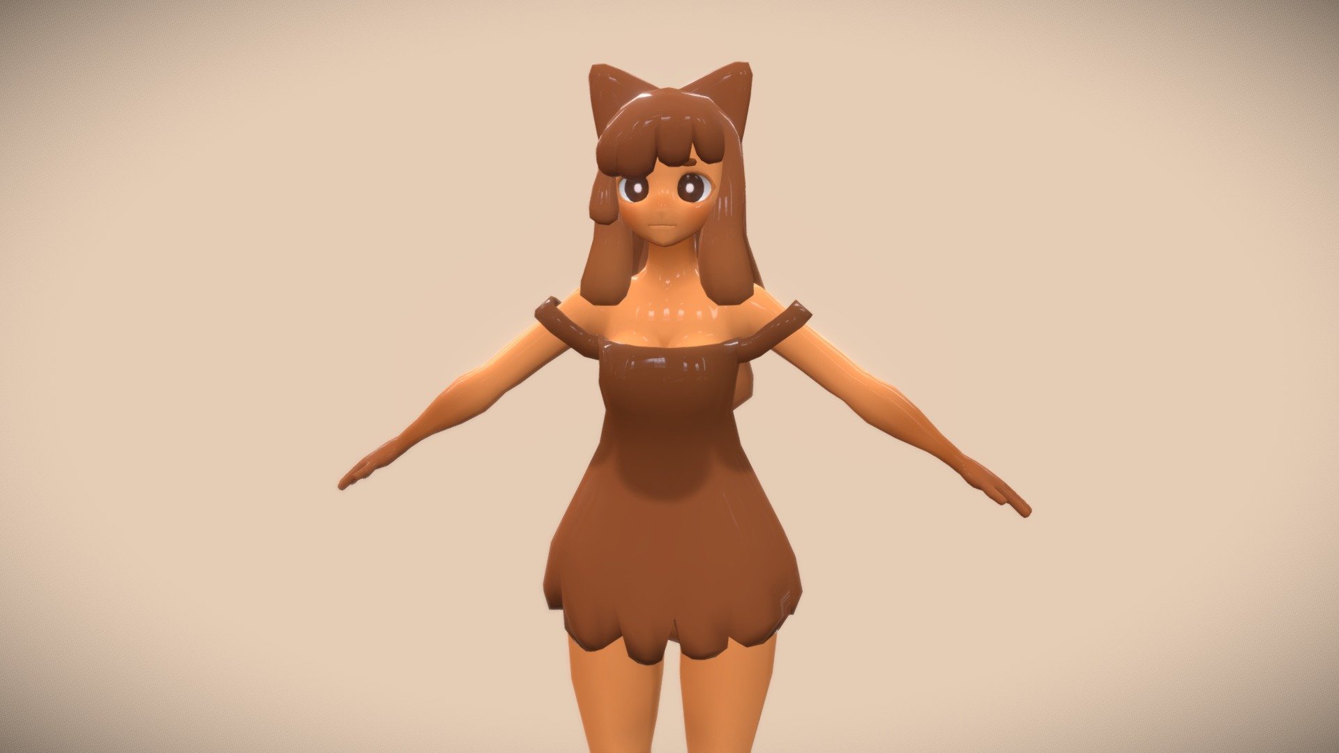 Flan (Fallback/Low-Poly Version - VRChat Avatar) - 3D Model By GabSith ...