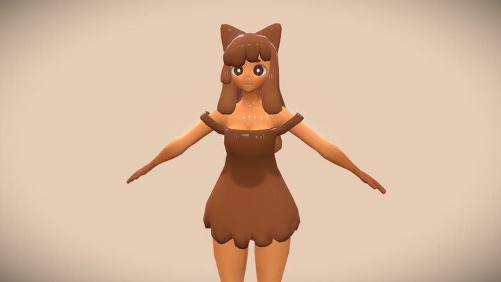 Flan (Fallback/Low-Poly Version - VRChat Avatar) 3D Model