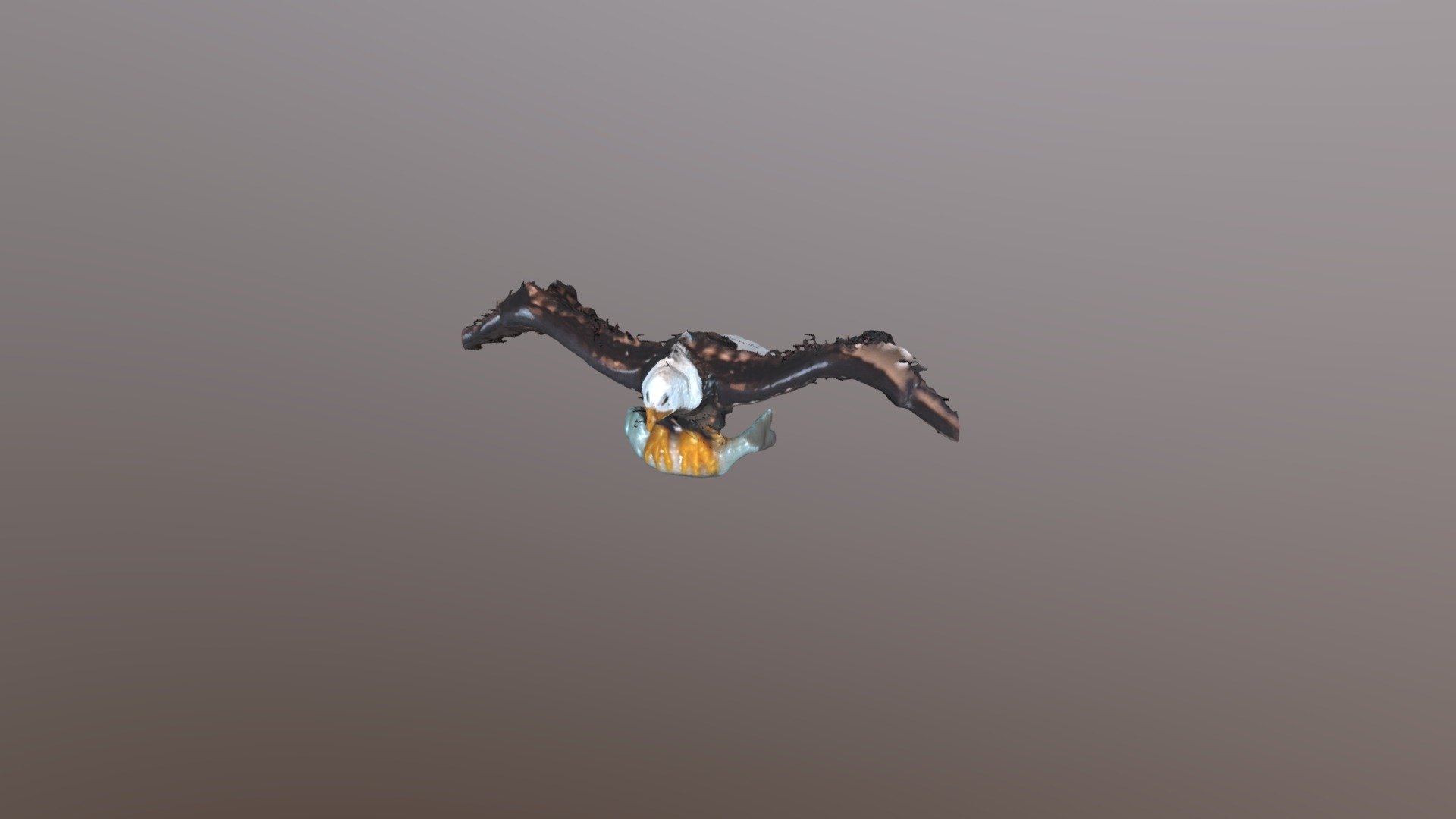 Eagle with fish 360scan
