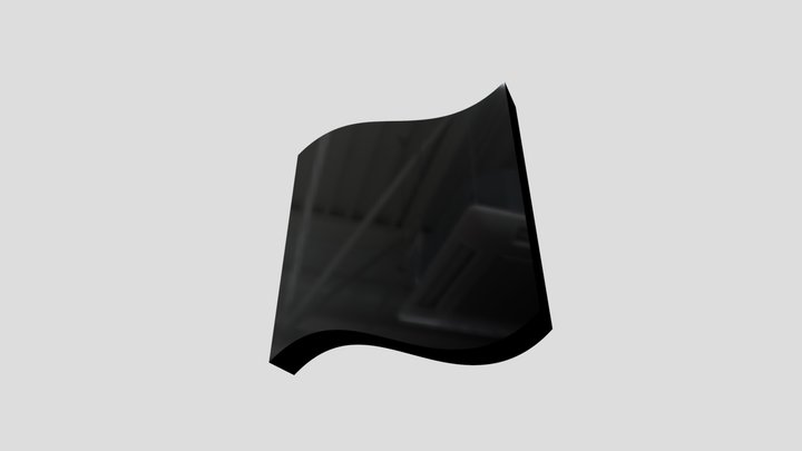 Wavy Rectangle Curved Banner 3D Shape 3D Model