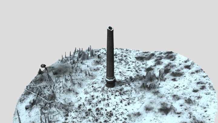 Lahošť - opuštěný komín 3D Model