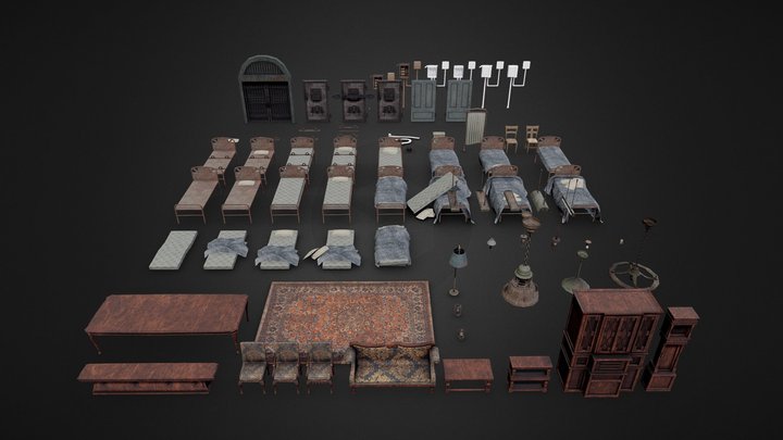 Asset Pack - Asylum Interior (Sanity Shift) 3D Model