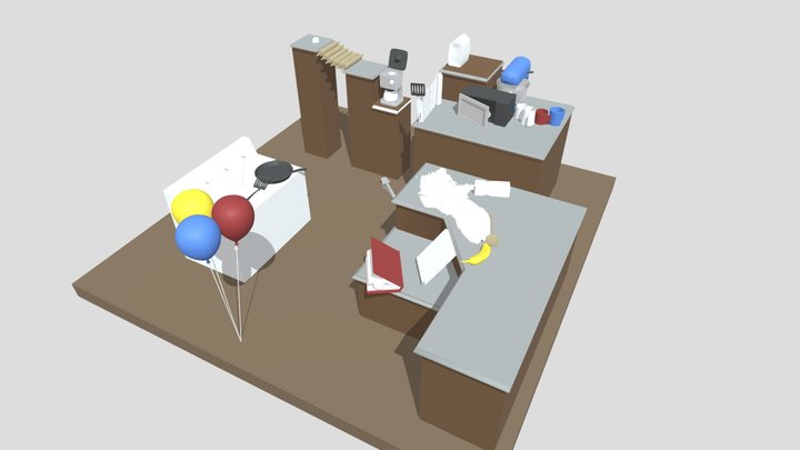Marble Madness Kitchen Track 3D Model