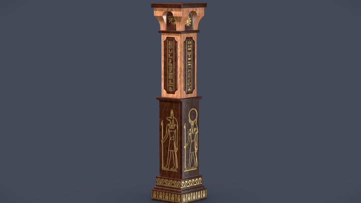 Egyptian Column Fantasy Style 3D Model
