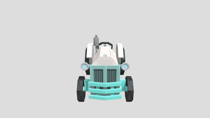 Low Poly Tractor 3D Model