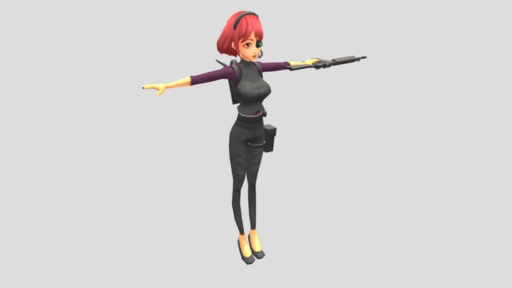 Anime girl - Secret Service 3D Model
