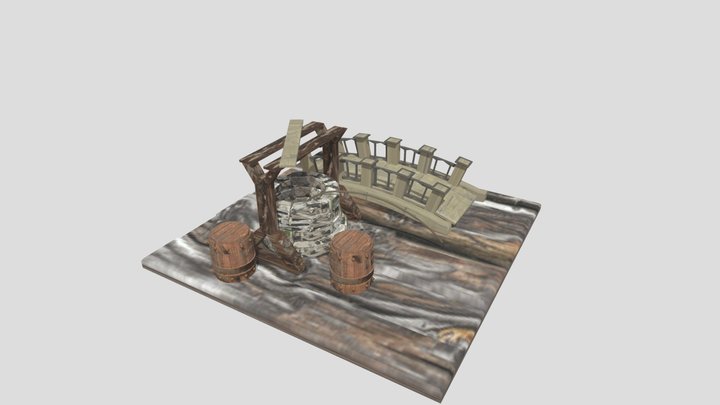 Well and Bridge Model 3D Model