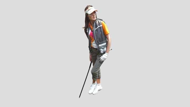 Stylish Golfer in Orange Vest – Modello 3D gratuito STL