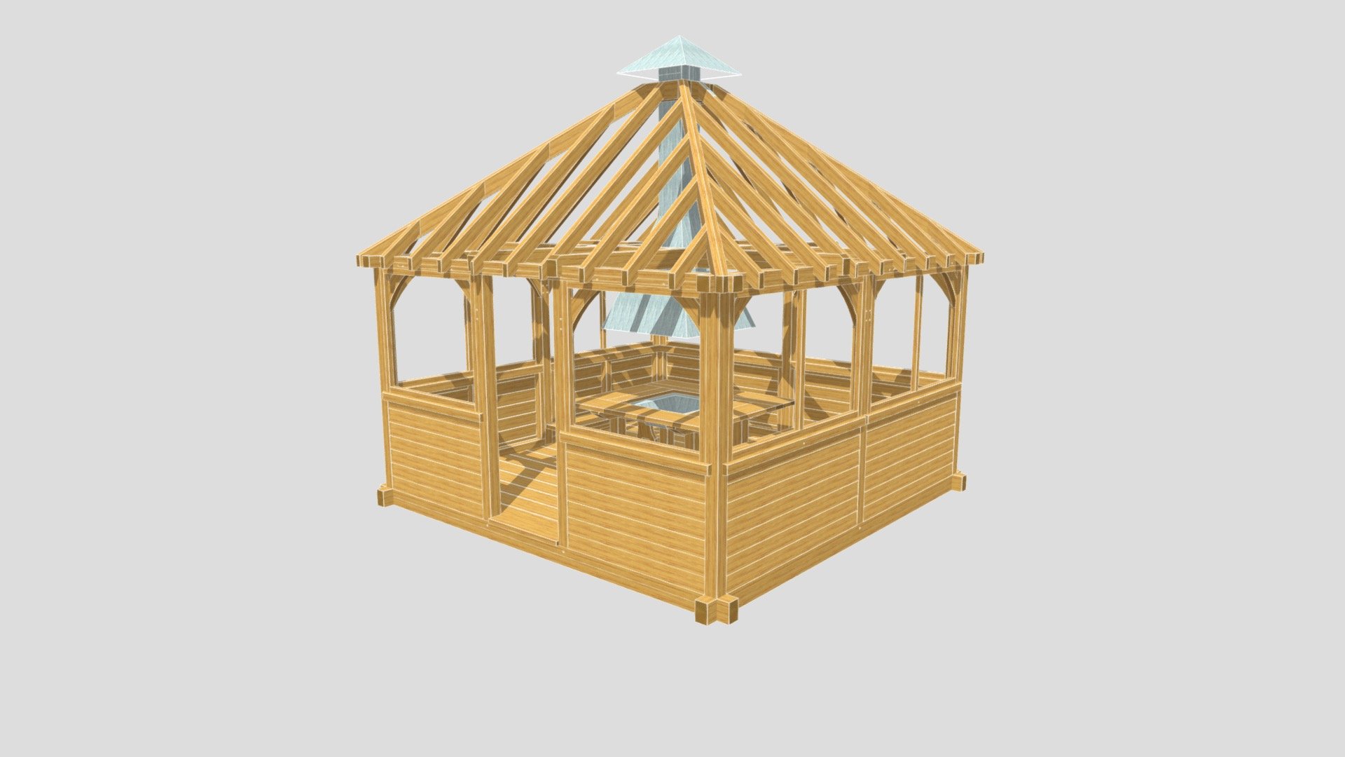 3.8 x 3.8m BBQ House - Oak - 3D model by Oakmasters (@edhamilton ...