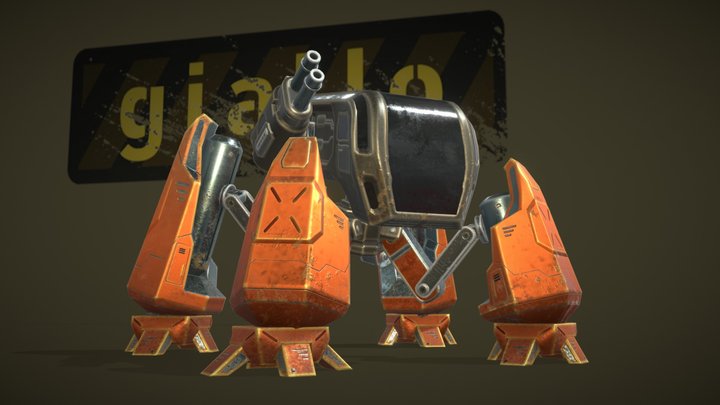 Tetrapod Explorer Mech 3D Model