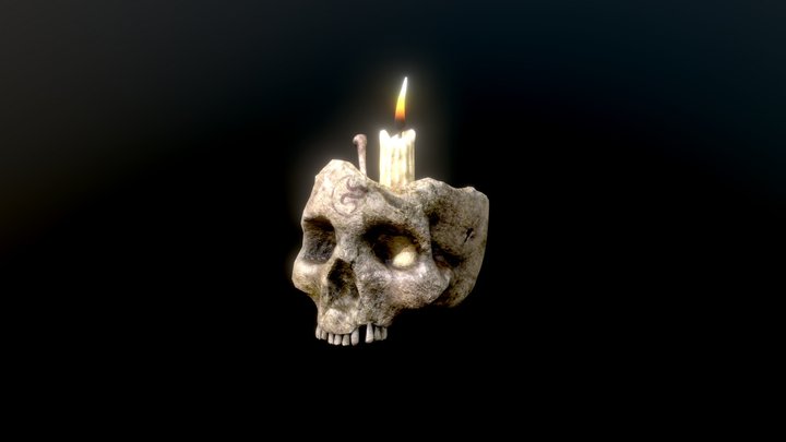 HIE Skull Candle D180309 3D Model