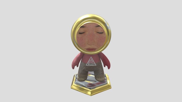 Mat textured with funny face 3D Model