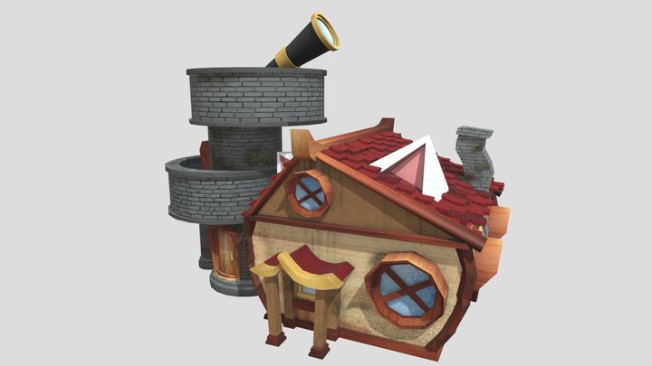Home of the cat astronomer 3D Model