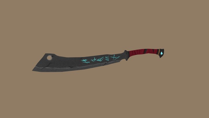 Runic Cleaver 3D Model