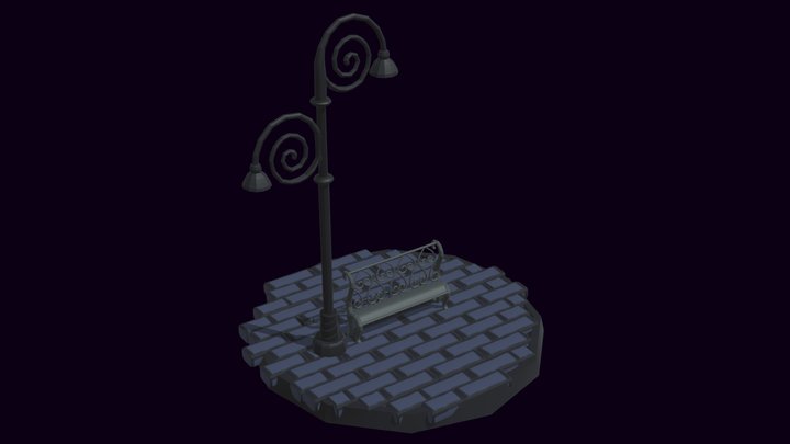 Hollow Knight Bench Diorama 3D Model