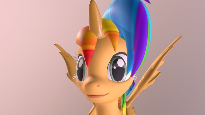 Rolling unicorn 3D Model